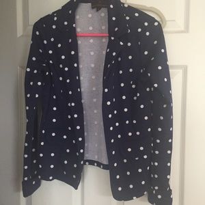 Navy Blue Polka Dot Blazer EUC